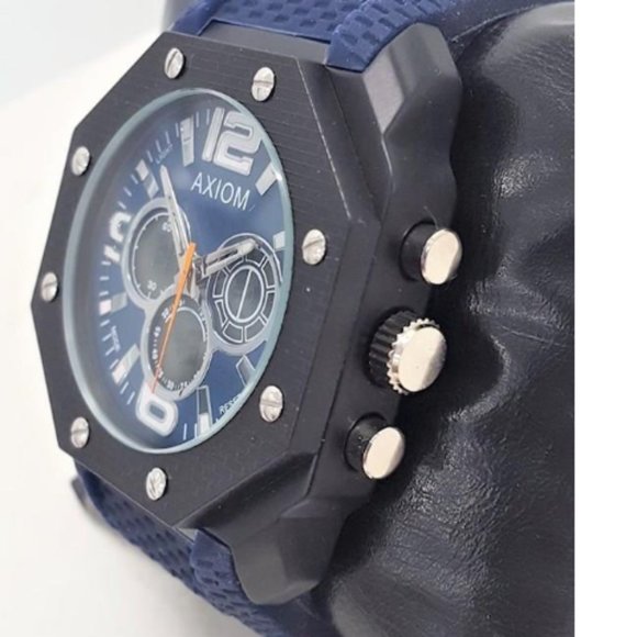 AXIOM Black & Blue Chronograph Men's Watch - Picture 9 of 11